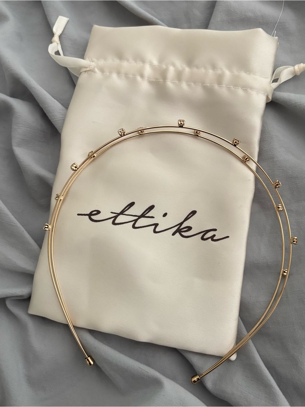 ettika Gold Double-Row Studded Headband